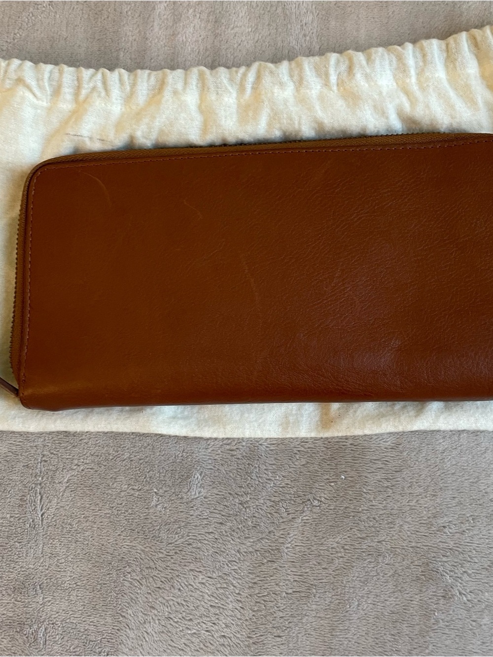 Cole Haan Brown Leather Zip Wallet Passport Holder - Picture 7 of 10